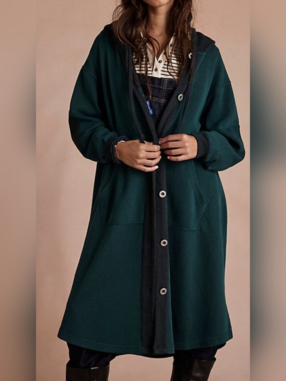 Free People Long Cardiga. Light Coat. Hooded. Retail Price $168